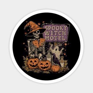 Spooky Witch Motel Retro Vintage Halloween Creepy Aesthetic Magnet